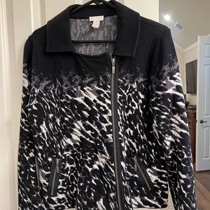 Chico’s jacket Size 2 (large) with an off-set front zipper